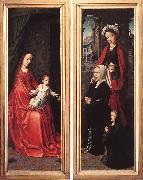 DAVID, Gerard Triptych of Jan Des Trompes (rear of the wings) tye oil painting on canvas